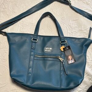 Nicole Miller Emerald Shoulder Bag with Gold Accents